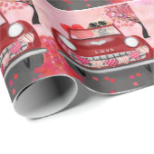 Golden Retriever Dog Car mit Herz Valentins Geschenkpapier (Rolleneckpunkt)