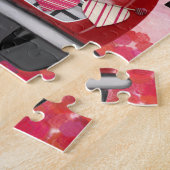 Golden Retriever Dog Car mit Herz Valentins Puzzle (Seite)