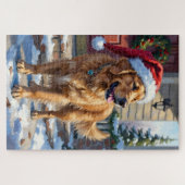 Golden Retriever Dog Carrying Christmas Angel Puzzle (Horizontal)