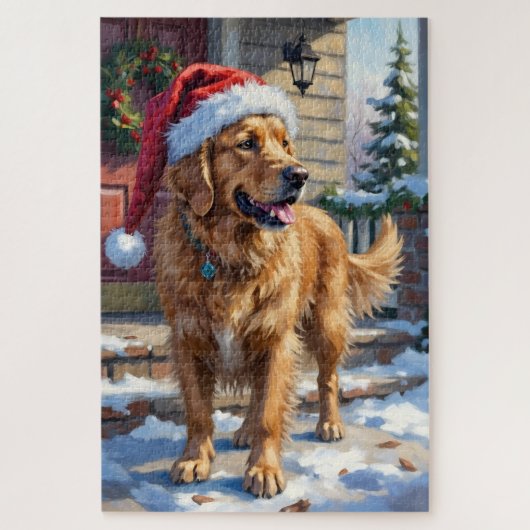 Golden Retriever Dog Carrying Christmas Angel Puzzle (Vertikal)