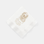 Golden Retriever Dog Cheers Custom Wedding Serviette (Ecke)