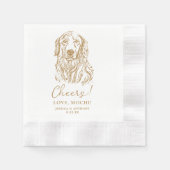 Golden Retriever Dog Cheers Custom Wedding Serviette (Vorderseite)