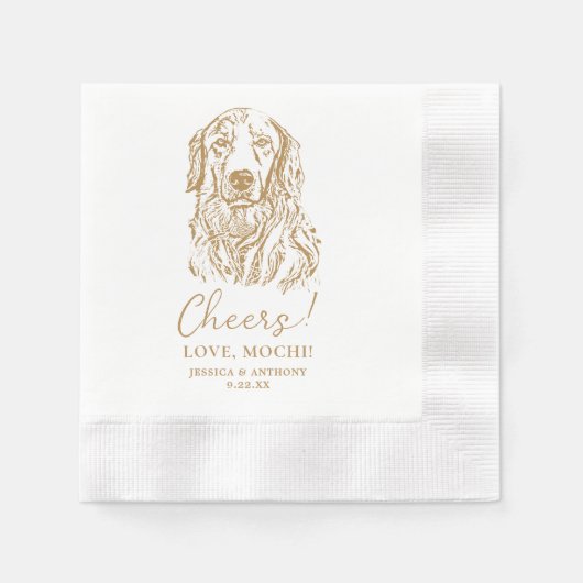 Golden Retriever Dog Cheers Custom Wedding Serviette (Vorderseite)