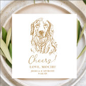 Golden Retriever Dog Cheers Custom Wedding Serviette
