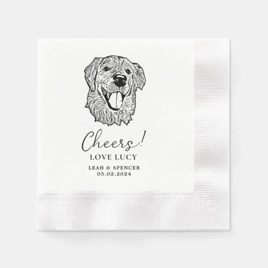 Golden Retriever Dog Chef Custom Cocktail Napkin Serviette (Vorderseite)