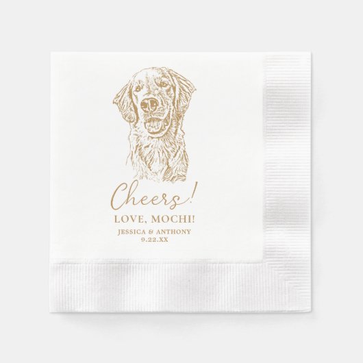 Golden Retriever Dog Chef Custom Cocktail Napkin Serviette (Vorderseite)