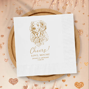 Golden Retriever Dog Chef Custom Cocktail Napkin Serviette