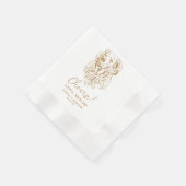 Golden Retriever Dog Chef Custom Cocktail Napkin Serviette (Ecke)