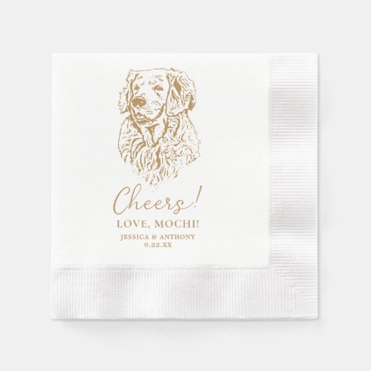 Golden Retriever Dog Chef Custom Cocktail Napkin Serviette (Vorderseite)