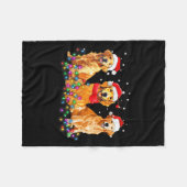 Golden Retriever Dog Christmas Lights Cute Matchin Fleecedecke (Vorderseite (Horizontal))