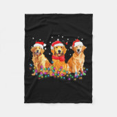Golden Retriever Dog Christmas Lights Cute Matchin Fleecedecke (Vorderseite)