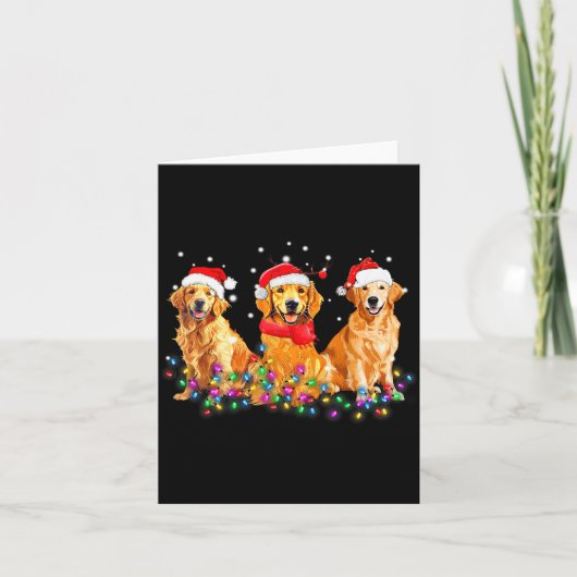 Golden Retriever Dog Christmas Lights Cute Matchin Karte (Vorderseite)