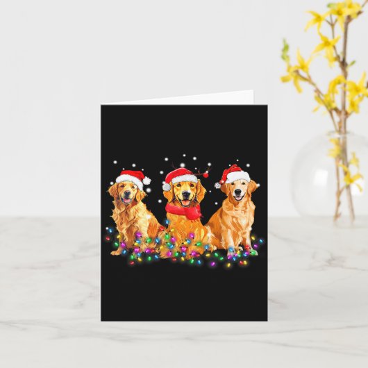 Golden Retriever Dog Christmas Lights Cute Matchin Karte (Gelbe Blume)