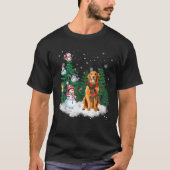 Golden Retriever Dog Christmas Snowman Xmas Tree P T-Shirt (Vorderseite)