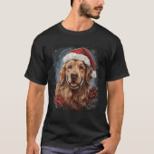 Golden Retriever Dog Christmas T-Shirt (Vorderseite)