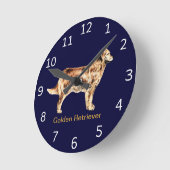 Golden Retriever Dog Clock Runde Wanduhr (Winkel)