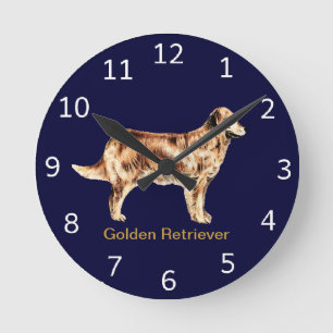 Golden Retriever Dog Clock Runde Wanduhr