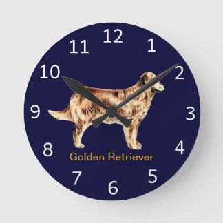 Golden Retriever Dog Clock Runde Wanduhr