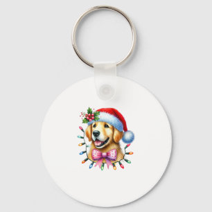 Golden Retriever Dog Coquette Bow Christmas Matchi Schlüsselanhänger