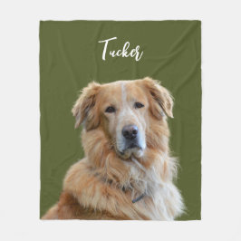 Golden Retriever Dog, Custom Photo and Name,Pet Fleecedecke