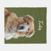 Golden Retriever Dog, Custom Photo and Name,Pet Fleecedecke (Vorderseite (Horizontal))