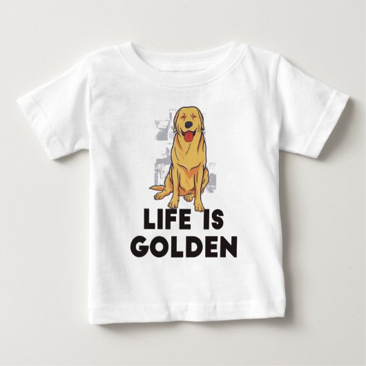 Golden Retriever Dog - Das Leben ist golden Baby T-shirt (Vorderseite)