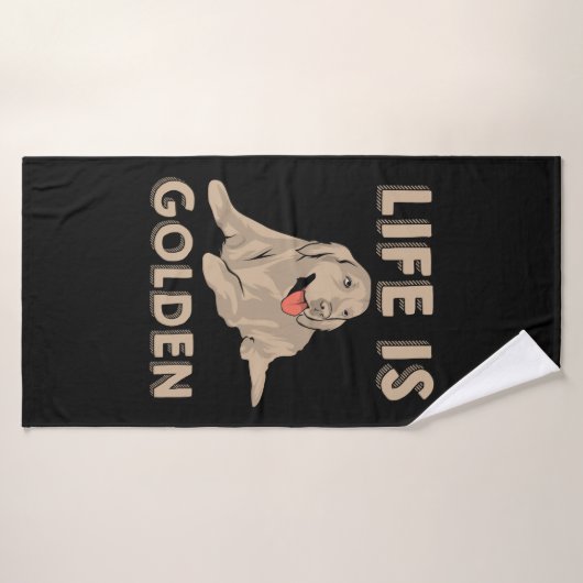 Golden Retriever Dog - Das Leben ist golden Badehandtuch (Badehandtuch)