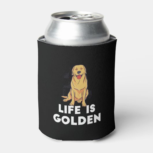 Golden Retriever Dog - Das Leben ist golden Dosenkühler (Kanne Vorderseite)