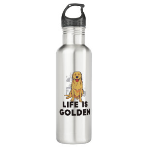 Golden Retriever Dog - Das Leben ist golden Edelstahlflasche