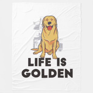 Golden Retriever Dog - Das Leben ist golden Fleecedecke