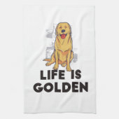 Golden Retriever Dog - Das Leben ist golden Geschirrtuch (Vertikal)