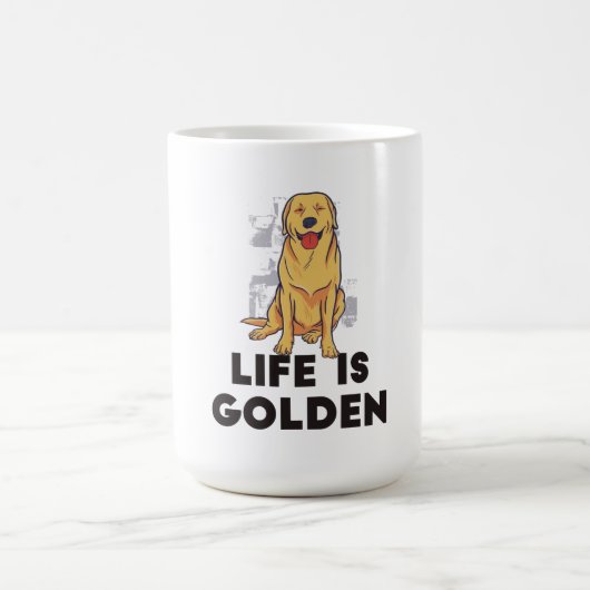 Golden Retriever Dog - Das Leben ist golden Kaffeetasse (Mittel)