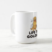 Golden Retriever Dog - Das Leben ist golden Kaffeetasse (Vorderseite Links)