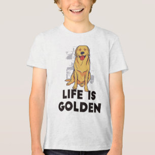 Golden Retriever Dog - Das Leben ist golden Tri-Blend Shirt