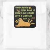 Golden Retriever Dog, Dog Lover, Quadratischer Aufkleber (Tasche)