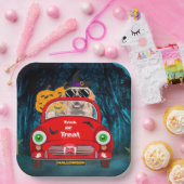 Golden Retriever Dog Driving Car Beängstigend Hall Pappteller (Party)