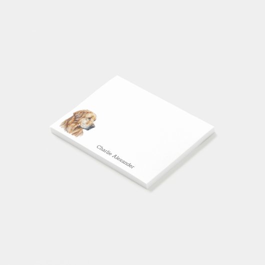 Golden Retriever Dog Einfach Modernes Personalisie Post-it Klebezettel (angewinkelt)