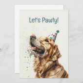 Golden Retriever Dog Einladung (Vorne/Hinten)