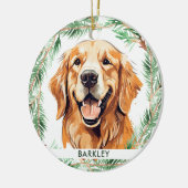 Golden Retriever Dog Elegante Watercolor Keramikornament (Links)