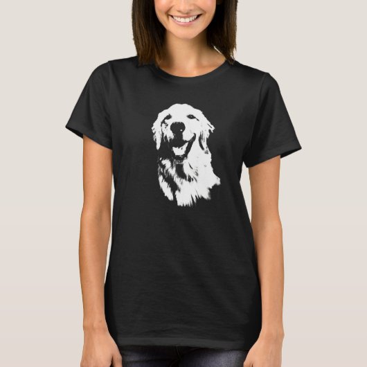 Golden Retriever  Dog Face Minimalist Silhouette T-Shirt (Vorderseite)