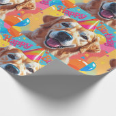 Golden Retriever Dog farbenfroh Geschenkpapier (Ecke)