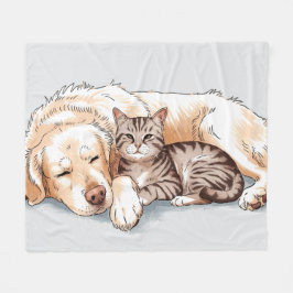 Golden Retriever Dog Fleece Blanket Liebe