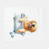 Golden Retriever Dog Fleecedecke (Vorderseite (Horizontal))
