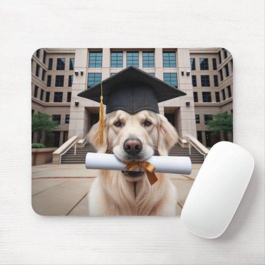 Golden Retriever Dog Graduate Mousepad (Mit Mouse)