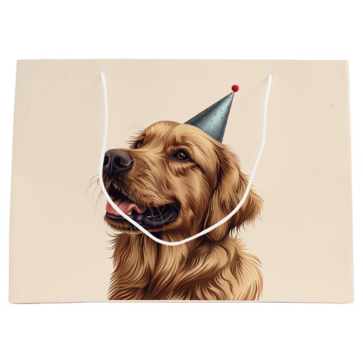 Golden Retriever Dog Große Geschenktüte (Vorderseite)