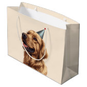 Golden Retriever Dog Große Geschenktüte (Rückseite Schrägansicht)