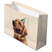 Golden Retriever Dog Große Geschenktüte (Vorderseite Schrägansicht)