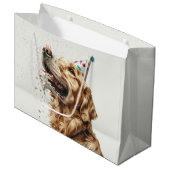 Golden Retriever Dog Große Geschenktüte (Vorderseite Schrägansicht)