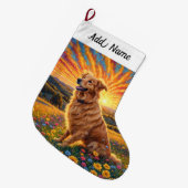 Golden Retriever Dog Großer Weihnachtsstrumpf (Vorderansicht (hängend))