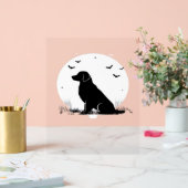 Golden Retriever Dog - Halloween Moon Silhouette O Acrylschild (Hochzeit)
